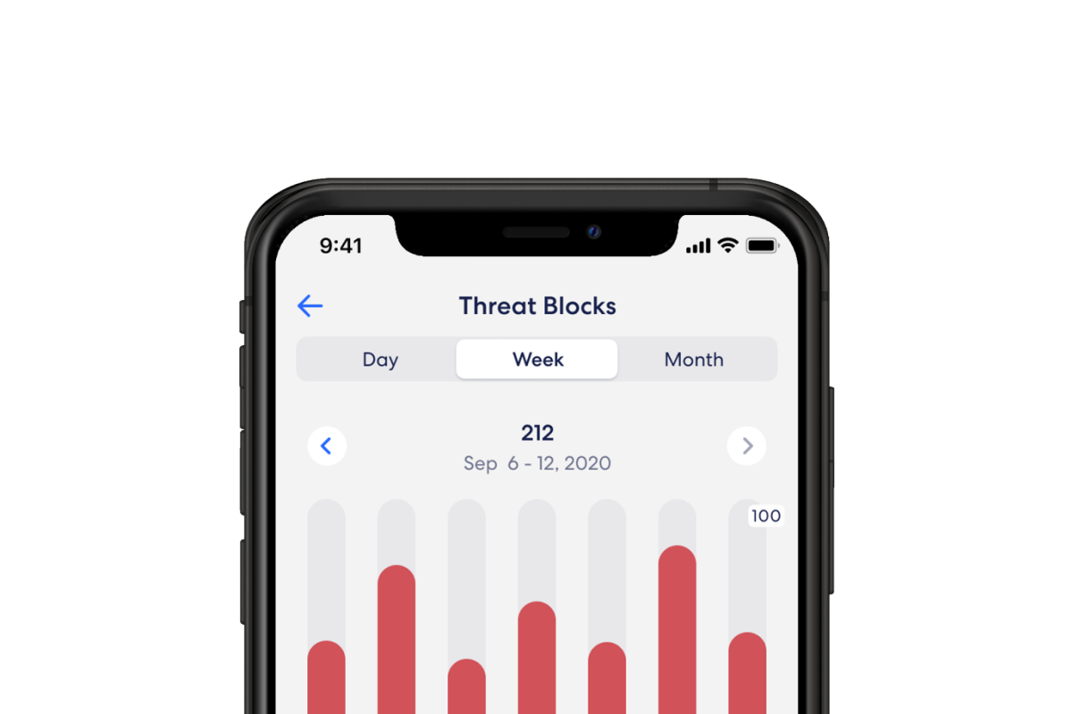 eero app showing threat blocking screen and number of threats blocked.